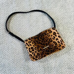 vintage retro y2k leopard cheetah print mini shoulder bag nine west